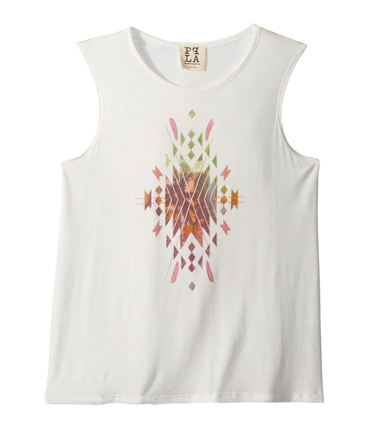 People's Project La Kids Geo Tropical Tank Top (big Kids) (ivory) Girl's Sleeveless