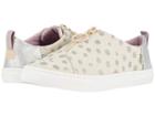 Toms Kids Lenny (little Kid/big Kid) (natural Metallic Torn Dots) Girl's Shoes