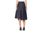 Y's By Yohji Yamamoto S-asymmetry Pleats Denim Skirt (indigo) Women's Skirt