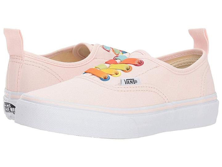 Vans Kids Authentic Elastic Lace (little Kid/big Kid) ((rainbow Shine) Heavenly Pink/true White) Girls Shoes