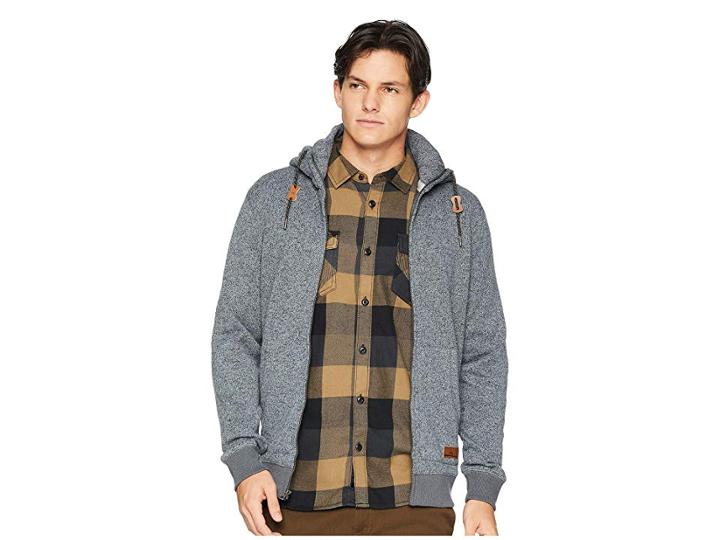 Quiksilver Keller Zip Hoodie (dark Grey Heather 2) Men's Sweatshirt