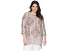 Roper Plus Size 1574 Scarf Print Tunic (pink) Women's Clothing
