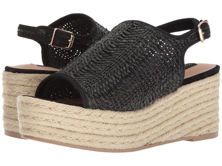 Steven Courage Espadrille Wedge Sandal (black Multi) Women's Wedge Shoes