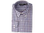 Lauren Ralph Lauren Slim Fit No-iron Plaid Cotton Dress Shirt (white/royal Blue Multi) Men's Long Sleeve Button Up