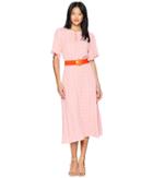 Juicy Couture All Over Dot Midi Dress (sorbet Pink Polka Dot) Women's Dress