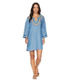 Tommy Bahama Tencel Chambray Embroidered Tunic Cover-up (chambray) Women's Swimwear