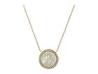 Michael Kors Disc Pendant Necklace (gold/mother-of-pearl/clear) Necklace