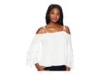 Vince Camuto Tie Strap Tiered Ruffle Sleeve Blouse (antique White) Women's Blouse