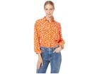 Juicy Couture Ditsy Daisy Silk Button Down Blouse (tigerlily/angell/ditsy) Women's Clothing