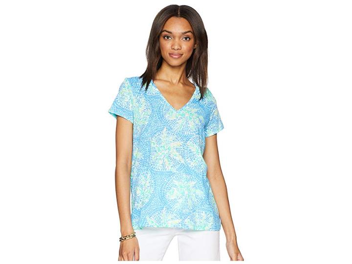 Lilly Pulitzer Etta Top (bennet Blue Tropic Like Its Hot) Women's T Shirt