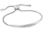 Michael Kors Brilliance Four Rows Of Pave Crystals Slider Bracelet (silver/steel) Bracelet