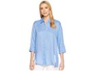 Elliott Lauren Handkerchief Linen Shirt (periwinkle) Women's Long Sleeve Button Up