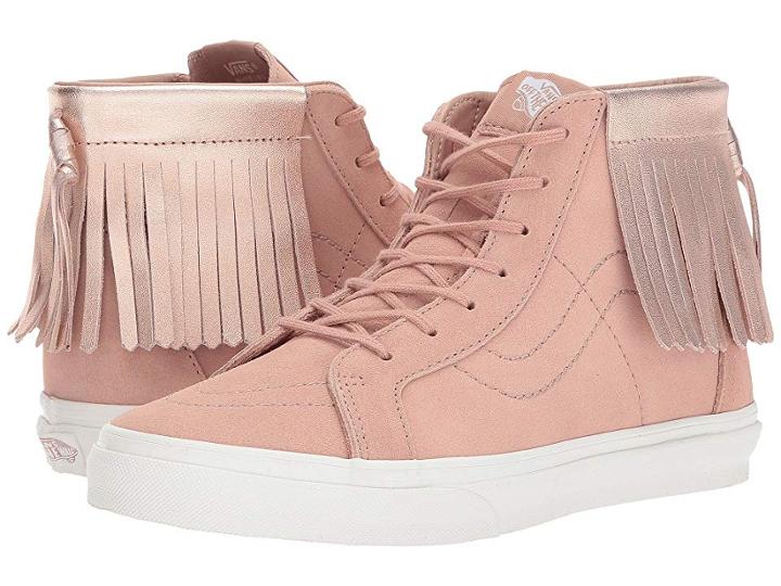 Vans Kids Sk8-hi Moc (little Kid/big Kid) ((metallic) Rose Gold) Girl's Shoes