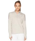 Nike Dry Element 1/2 Zip Running Top (moon Particle/heather) Women's Long Sleeve Pullover