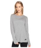 Nike Sportswear Essential Long Sleeve Top (carbon Heather/anthracite/black) Women's Clothing