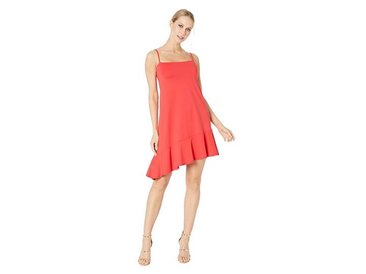 Susana Monaco Flutter Hem Thin Strap Dress (morello) Women's Dress