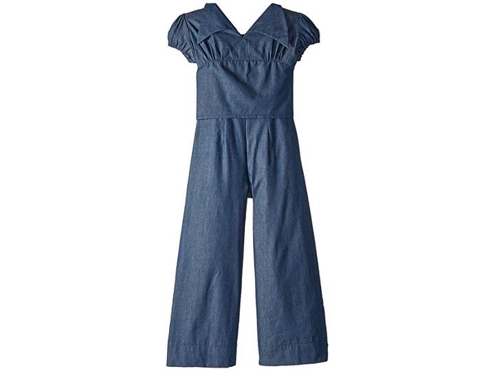 Fiveloaves Twofish Cartwheel Romper (little Kids/big Kids) (denim) Girl's Jumpsuit & Rompers One Piece