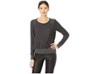 Chaser Cozy Knit Reverse Panel Pullover (black) Women's Long Sleeve Pullover