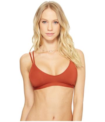 O'neill Salt Water Solids Bralette Bikini Top (brandy) Women's Swimwear