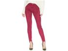 Hue High-low Step Ankle Hem Suede Leggings (beet Red) Women's Casual Pants