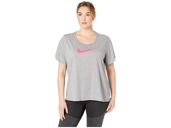 Nike Dry Dri-fittm Short Sleeve Scoop Tee (sizes 1x-3x) (carbon Heather) Women's T Shirt