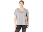 Nike Dry Dri-fittm Short Sleeve Scoop Tee (sizes 1x-3x) (carbon Heather) Women's T Shirt