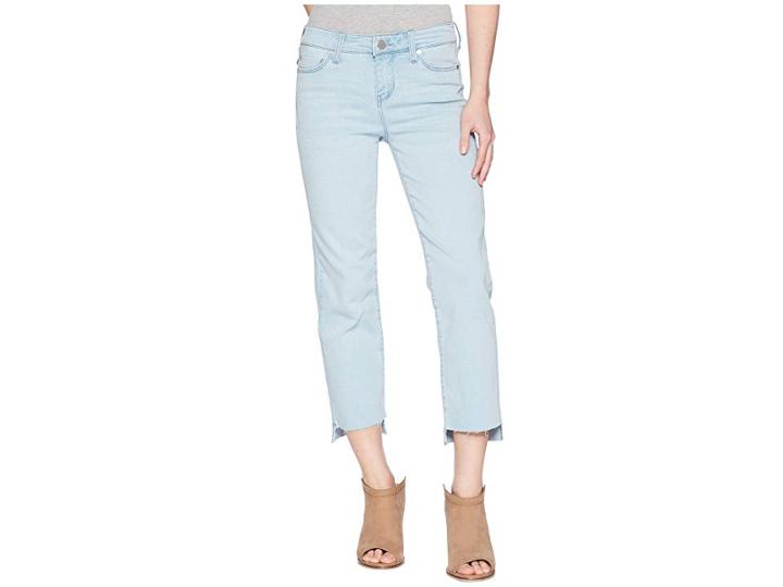 Liverpool Petite Jayden Crop Straight High-low Released Hem In Crosshatch Stretch Denim In Brenton (brenton) Women's Jeans