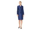 Le Suit Button Shawl Collar Novelty Skirt Suit (navy/black) Women's Suits Sets