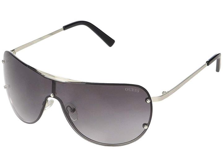 Guess Gf5040 (shiny Light Nickeltin/gradient Smoke) Fashion Sunglasses
