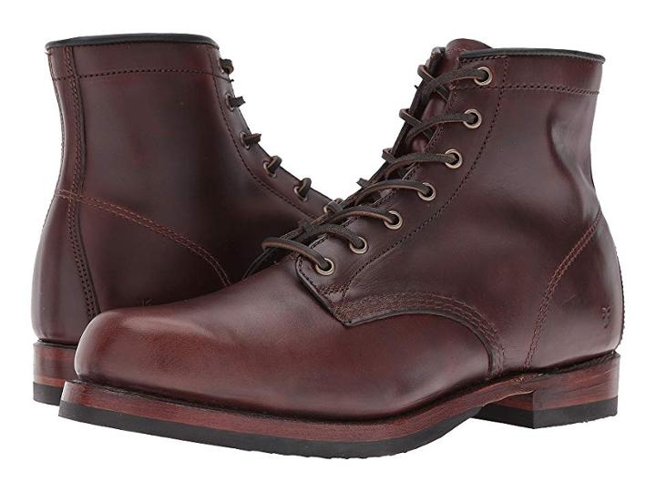 Frye John Addison Lace-up (dark Brown Smooth Pull-up Leather) Men's Boots