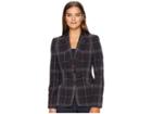 Tommy Hilfiger Plaid Jacket (black Currant Multi) Women's Coat