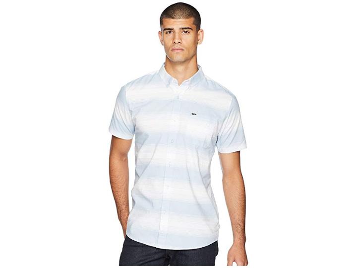 Rip Curl Ourtime Short Sleeve Shirt (blue 1) Men's Short Sleeve Button Up