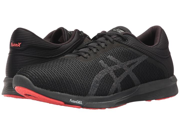 Asics Fuzex Rush Cm (black/dark Grey/flash Coral) Men's Running Shoes