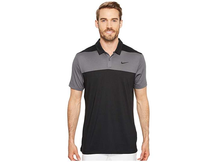 Nike Golf Color Block Dry Polo (black/dark Grey/flat Silver) Men's Clothing