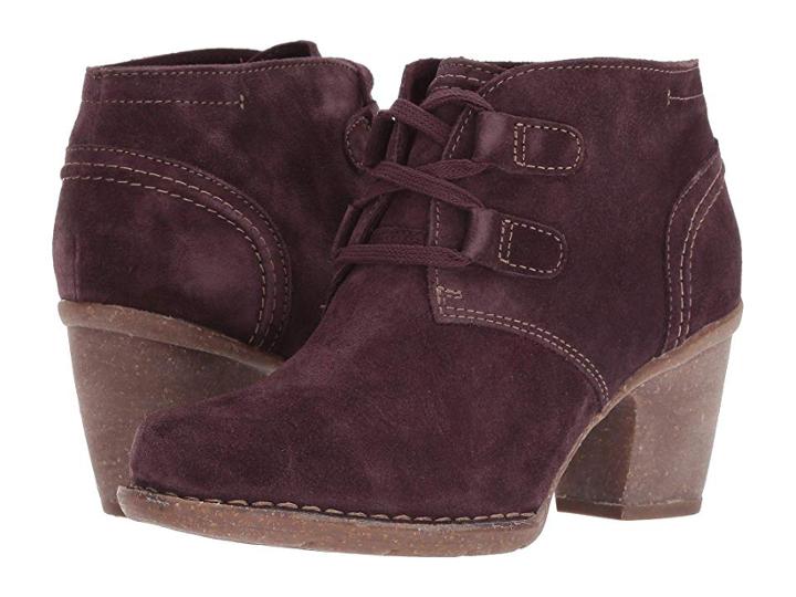 Clarks Carleta Lyon (aubergine Suede) Women's  Boots
