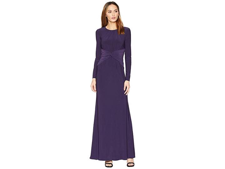 Adrianna Papell Long Jersey Dress (aubergine) Women's Dress