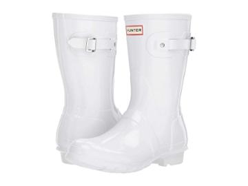 Hunter Original Short Gloss Rain Boots (white) Women's Rain Boots