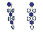 Vera Bradley Geo Facets Convertible Earrings (silver Tone/blue) Earring