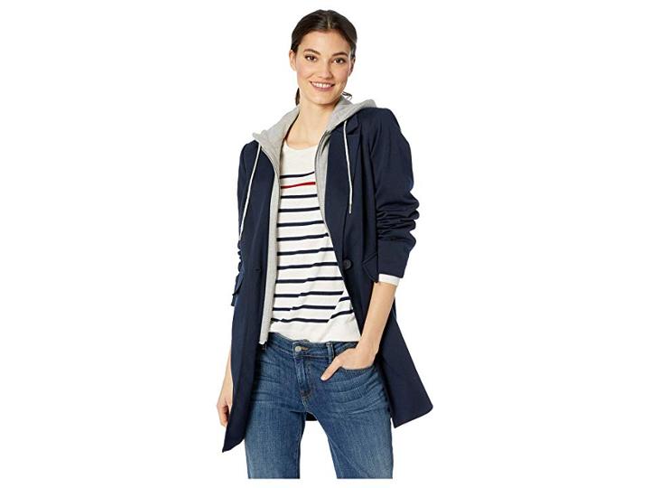 Sam Edelman 3/4 Ponte W/ Sweatshirt Detail (navy) Women's Clothing