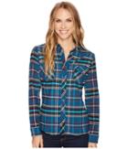 Kuhl Greta Flannel Shirt (marine) Women's Long Sleeve Button Up