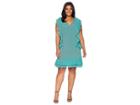 Michael Michael Kors Plus Size Mini Leo Cascade Dress (black/aqua) Women's Dress