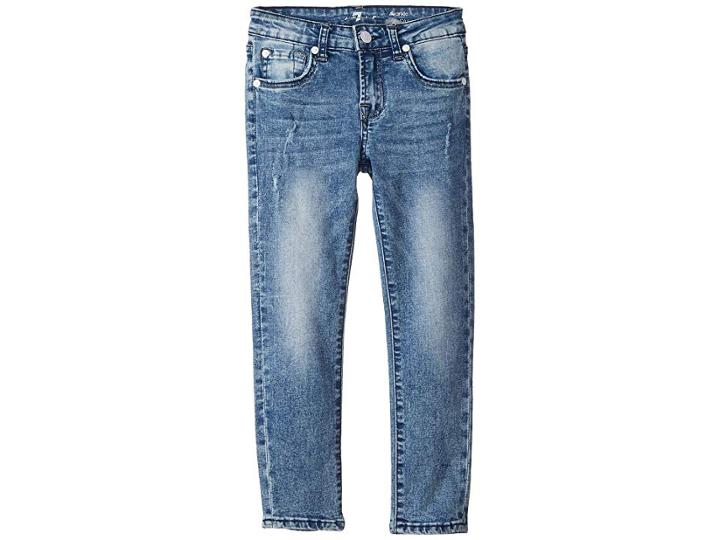 7 For All Mankind Kids Ankle Skinny Stretch Denim Jeans In Authentic Sonar (big Kids) (authentic Sonar) Girl's Jeans