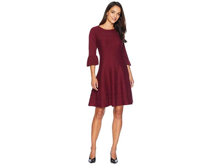 Nic+zoe Petite Illusion Twirl Dress (amaranth) Women's Dress