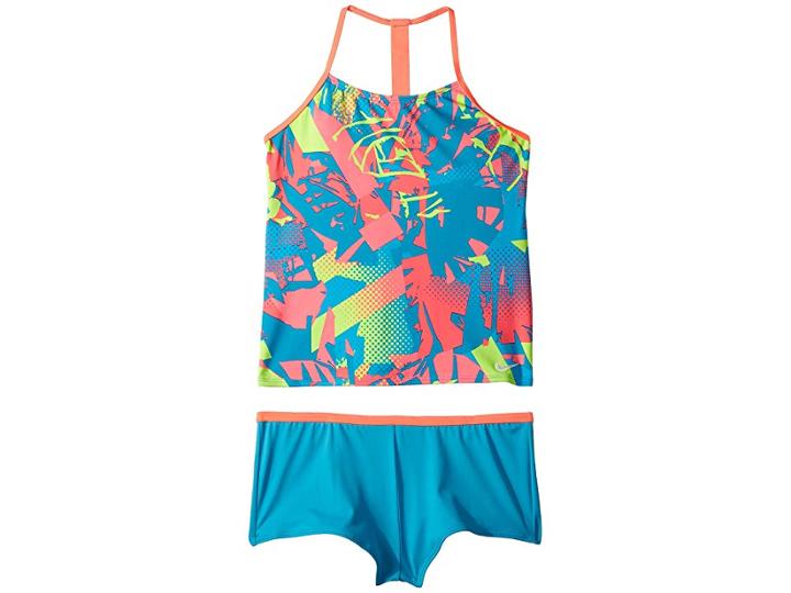 Nike Kids T-back Tankini Set (big Kids) (light Blue Fury) Girl's Swimwear Sets