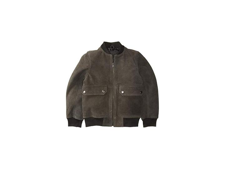 Urban Republic Kids Cow Suede Leather Jacket (little Kids/big Kids) (charcoal) Boy's Coat