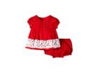 Janie And Jack Short Sleeve Peplum Set (infant) (red Lace) Girl's Active Sets