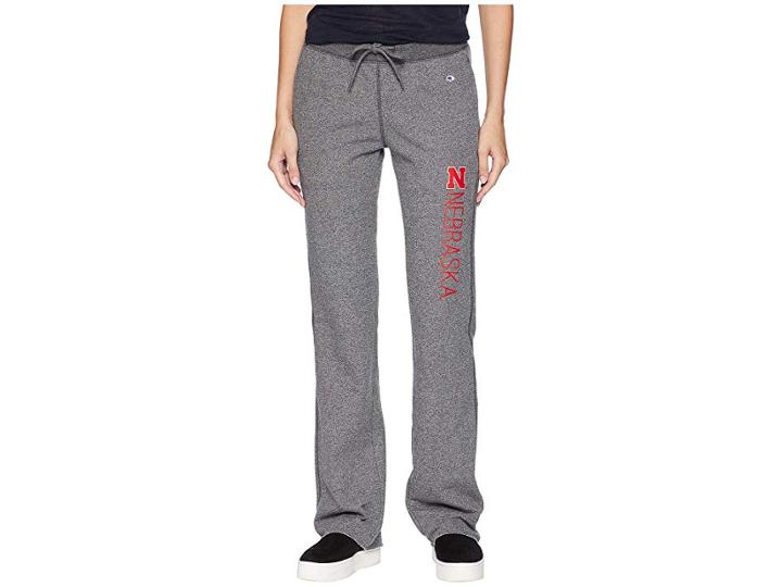 Champion College Nebraska Cornhuskers University Fleece Open Bottom Pants (granite Heather) Women's Casual Pants