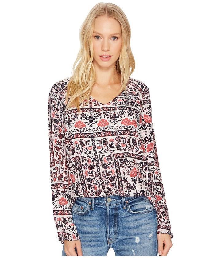 Roxy A Sky Full Of Stars Woven Top (marshmallow Square Flowers) Women's Clothing