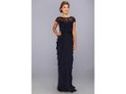 Adrianna Papell Lace Bodice On Draped Skirt (ink) Women's Dress