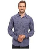 Ecoths Rupert Long Sleeve Shirt (indigo Blue) Men's Clothing